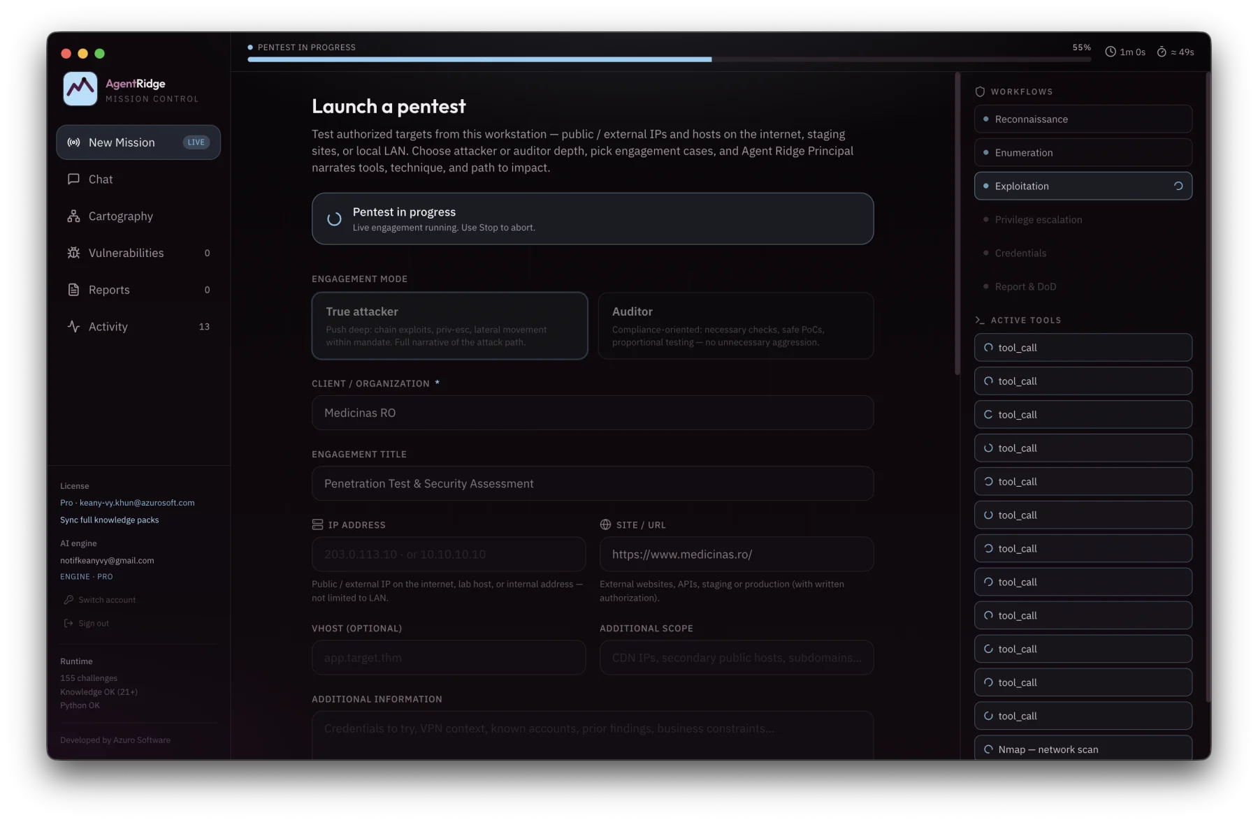AgentRidge interface: AgentRidge CLI