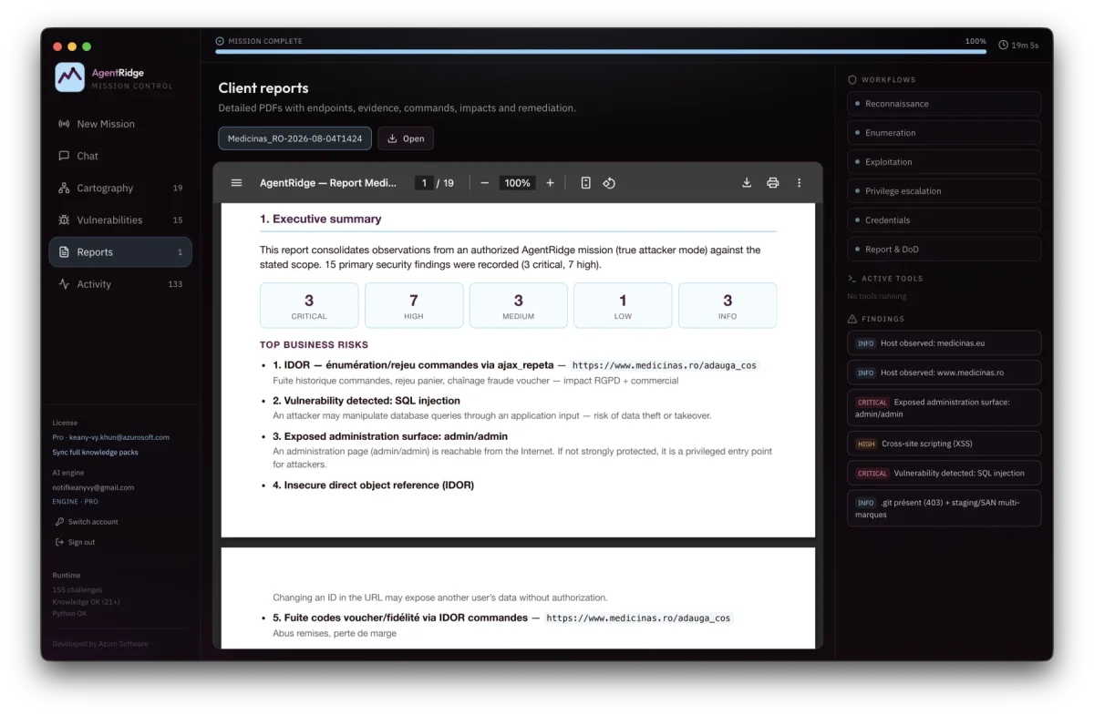 AgentRidge demonstration report