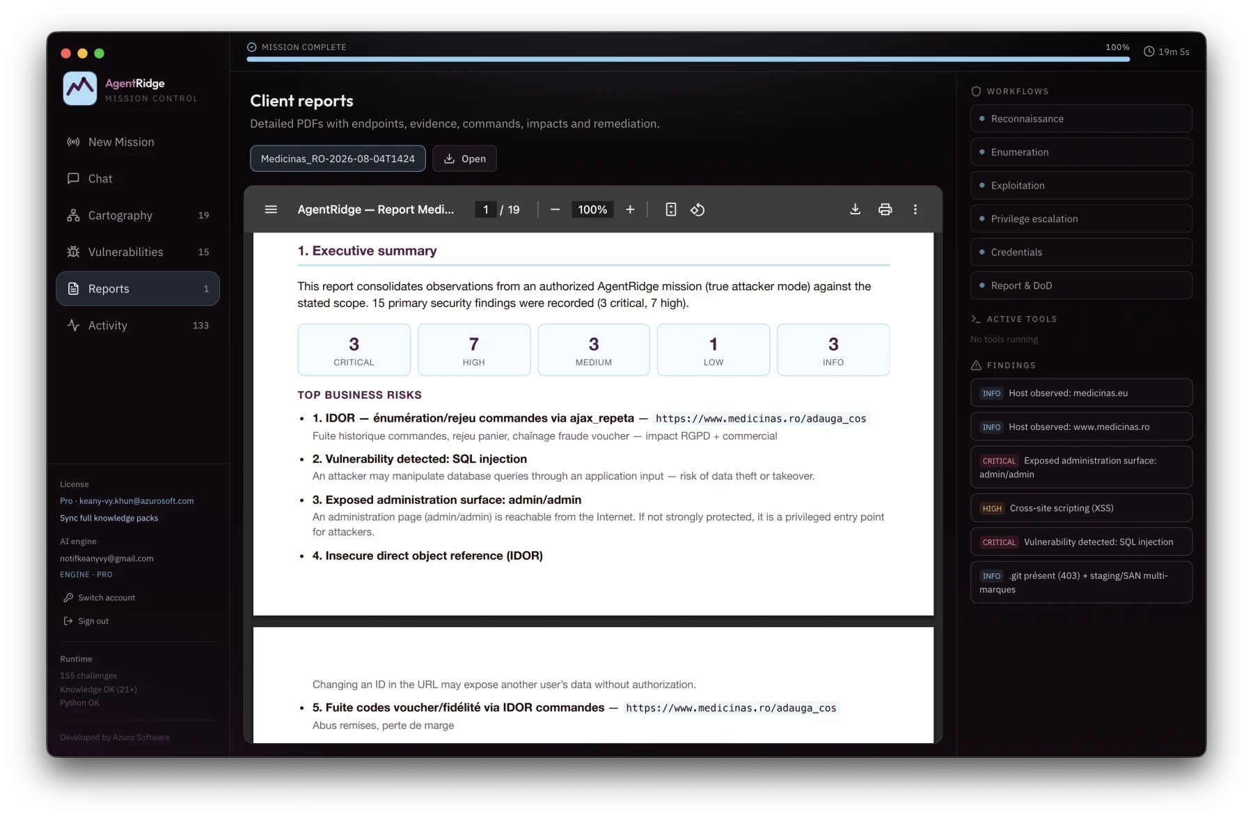 AgentRidge interface: AgentRidge CLI